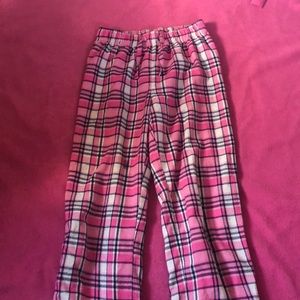 pink plaid pj bottoms
